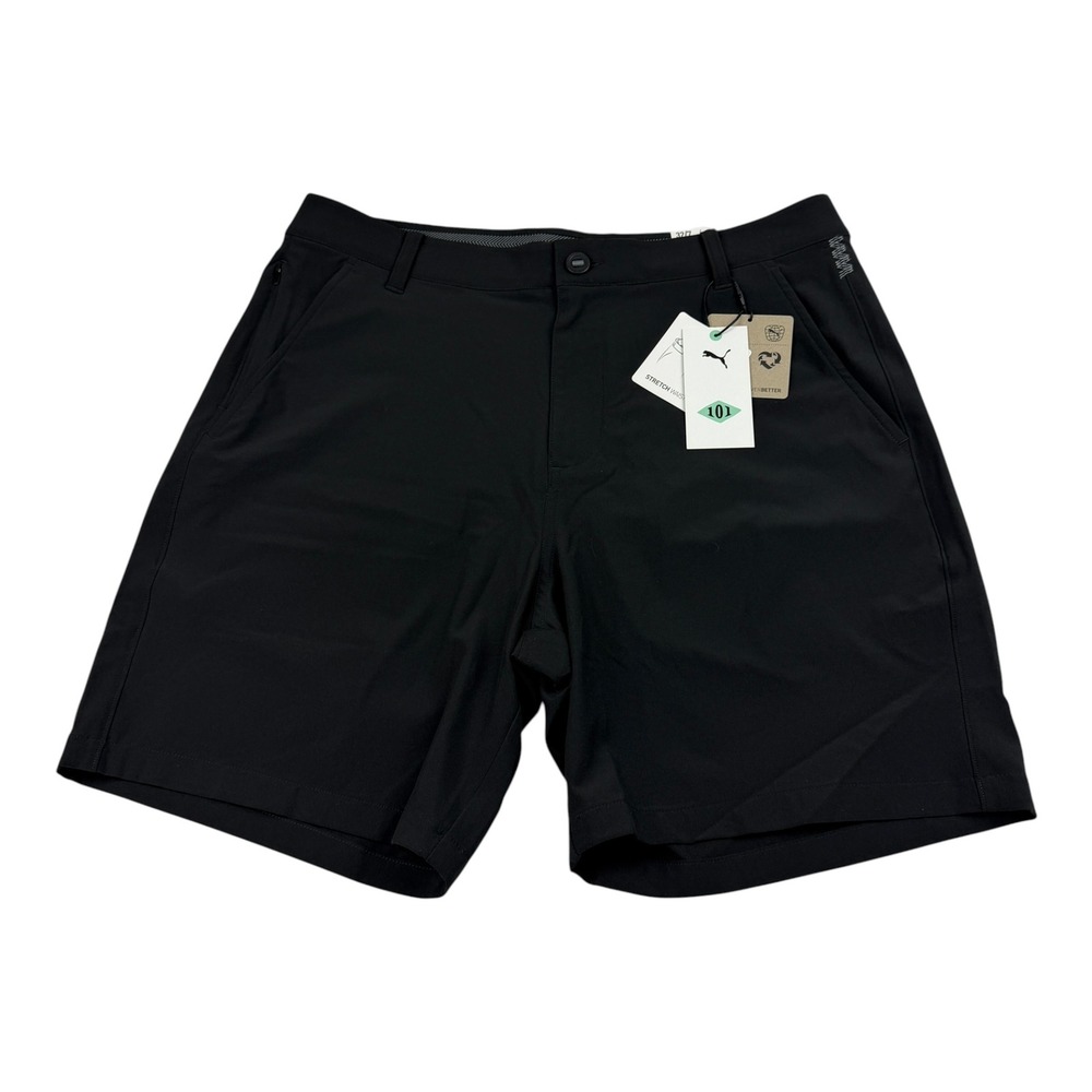 Puma Golf 101 Solid Short 7 Mens 32 Black Stretch Performance 627818 01 NWT